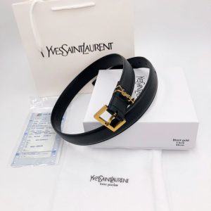 Ремень кожаный Yves Saint Laurent Monogram