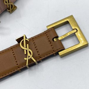 Ремень кожаный Yves Saint Laurent Monogram